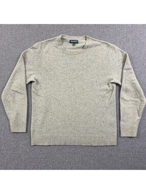 Bonobos Slim Fit Crewneck Sweater Men’s L Beige Flecked Merino Wool Pullover